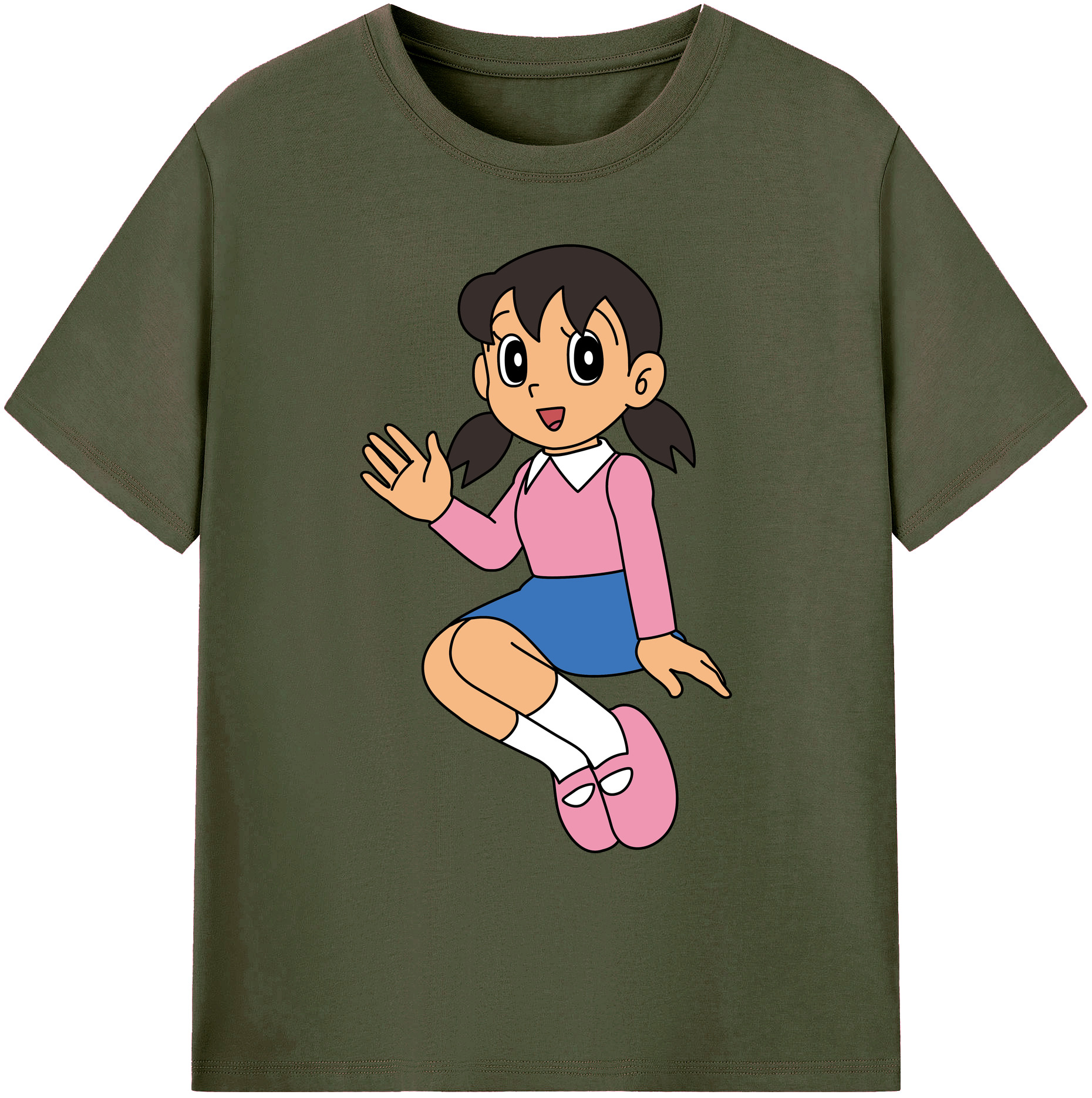 （画像用） ドラえもん みなもと しずか Doraemon Shizuka Minamoto 綿100％ メンズ半袖Tシャツ｜肌触りやわらか＆通気性